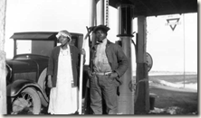 Minerva Jackson and an unidentified man at the Dearfield Service Station