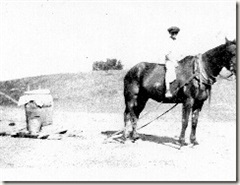 Horse with child plowing
